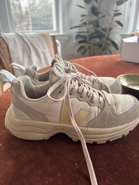 Veja Women's Beige and Cream Chunky Sneakers